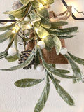 Christmas Wreath with Mistletoe LED Lights