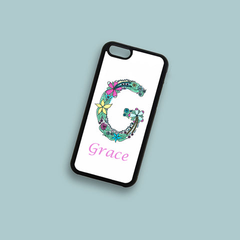 Personalised Floral Alphabet Phone Case
