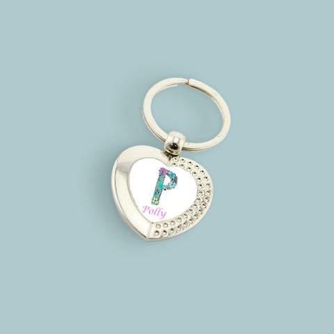 Personalised Floral Alphabet Keyring