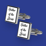 5 Pairs of Personalised Wedding Cufflinks - Text Only