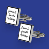 5 Pairs of Personalised Wedding Cufflinks - Text Only