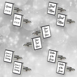 5 Pairs of Personalised Wedding Cufflinks - Text Only
