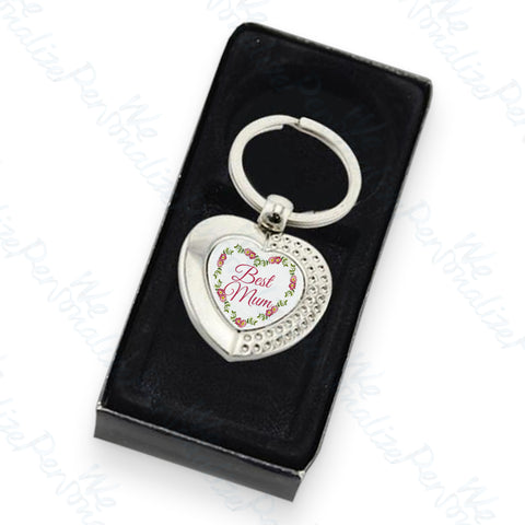 'Best Mum' Heart Keyring