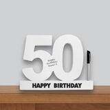 50th Birthday Signature Number Standing Wood Plaque