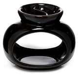 Black Ceramic Oval Double Dish Oil and Wax Burner