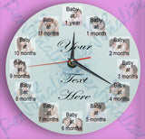Personalised 12 Picture Clock for Baby's First Year