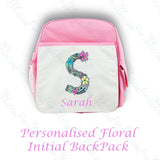 Personalised Floral Alphabet BackPack