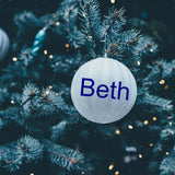 Personalised Name Sticker set of 4 for Christmas Bauble