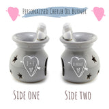 Personalised Custom Oil Wax Melt Burner - Cherub Valentines Romantic Design