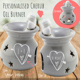 Personalised Custom Oil Wax Melt Burner - Cherub Valentines Romantic Design