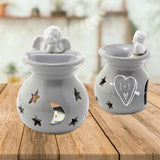 Personalised Custom Oil Wax Melt Burner - Cherub Valentines Romantic Design