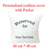 Personalised cushion cover with pocket