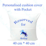 Personalised cushion cover with pocket