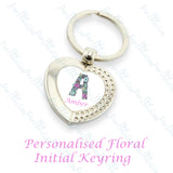 Personalised Floral Alphabet Keyring
