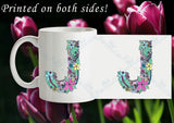 Floral Initial Mug