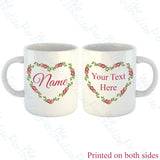 Personalised Heart Wreath Mug