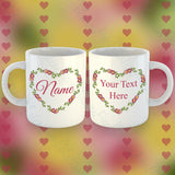 Personalised Heart Wreath Mug