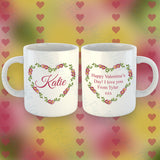 Personalised Heart Wreath Mug