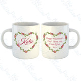 Personalised Heart Wreath Mug