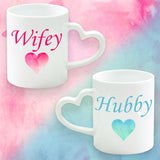 Set of 2 Heart Handle Mugs