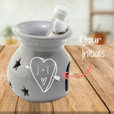 Personalised Custom Oil Wax Melt Burner - Cherub Valentines Romantic Design