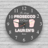 Personalised Wall glass clock - Wine o'clock and others alcohol clocks