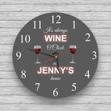 Personalised Wall glass clock - Wine o'clock and others alcohol clocks