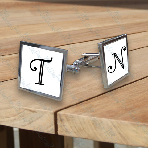 Personalised Initial Square Cufflinks