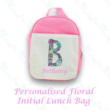 Personalised Floral Alphabet Lunch Bag