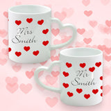 Set of 2 Heart Handle Mugs