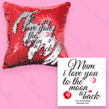 Personalised Red & Silver Sequin Cushion Cover
