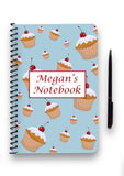 Personalised Cupcake Patterned Notebook