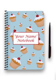 Personalised Cupcake Patterned Notebook