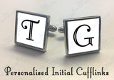 Personalised Initial Square Cufflinks