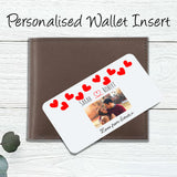 Personalised Metal Wallet Card Insert - Keep Sake - Memories