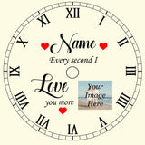 Personalised Clock with Roman Numerals, 5 different designs