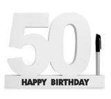 50th Birthday Signature Number Standing Wood Plaque