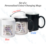 set of 2 personalised colour changing Mugs