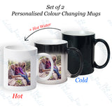set of 2 personalised colour changing Mugs
