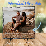 Personalised Photo Rock Slate Display - with stand - Valentines - Memories - Perfect for all occasions