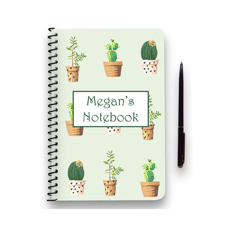 Personalised Cactus Patterned Notebook