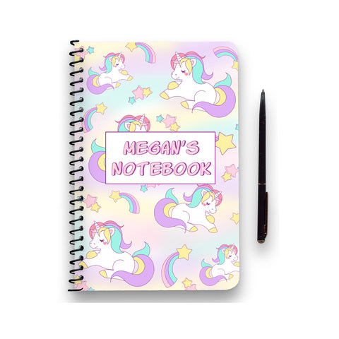 Personalised Unicorn Patterned Notebook