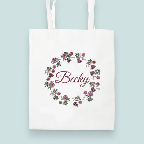 Rose Wreath Collection Tote Bag