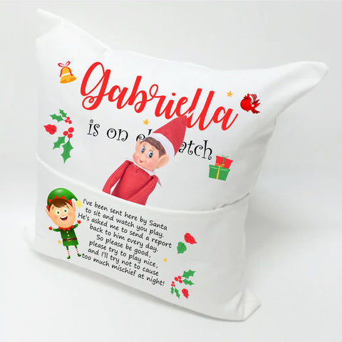 Personalised Elf Pocket Cushion cover