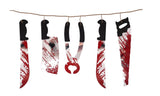 Halloween decoration set of 3 Bloody Hand print,  foot print window stickers & torture tools decoration