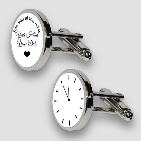 Personalised Wedding Cufflinks, Engagement cufflinks, Wedding Day gift for Groom