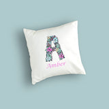 Personalised Floral Alphabet Cushion Cover