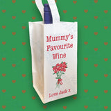 Personalised Rose Design Wine Bottle Bag