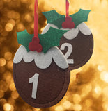 Christmas Advent Calendar pudding garland nativity fill treat felt 260cm