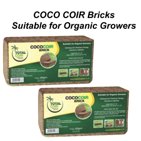2 x Coco Coir Bricks & Blocks suitable for Organic Growers